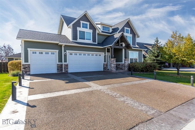 craftsman-style home with a garage