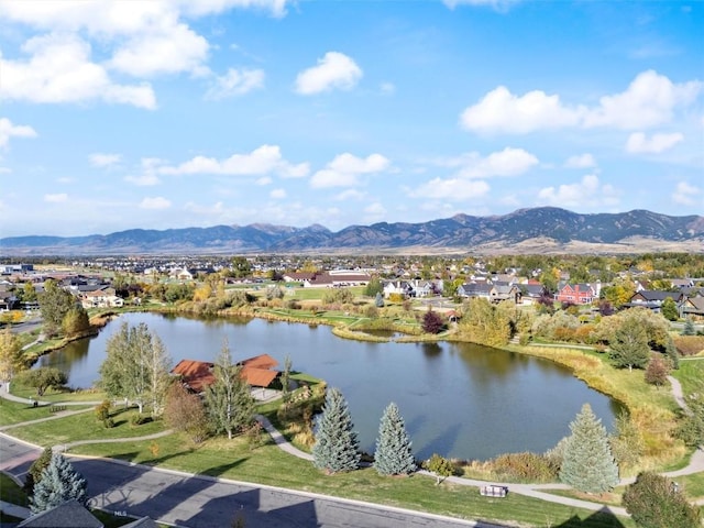 view of water feature with a mountain view