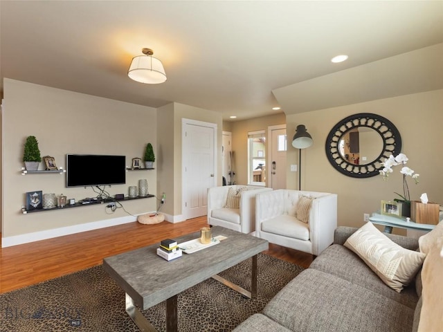 living room featuring hardwood / wood-style flooring