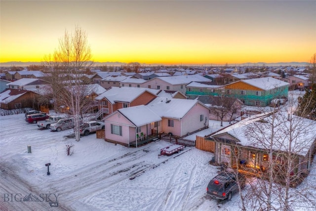 view of snowy aerial view