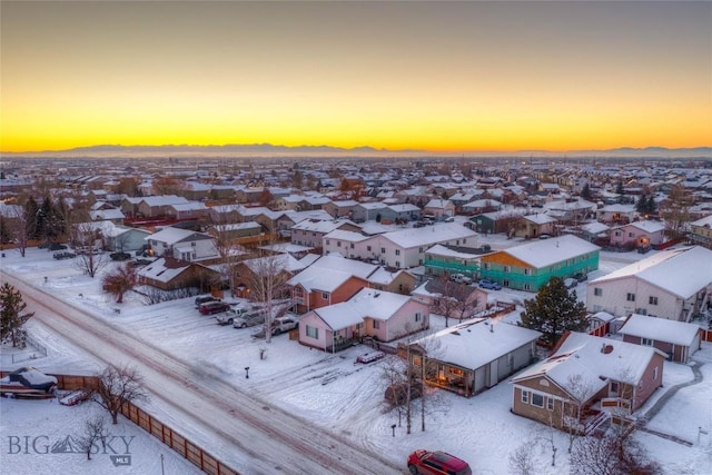 view of snowy aerial view