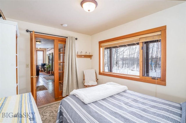 bedroom featuring wood-type flooring