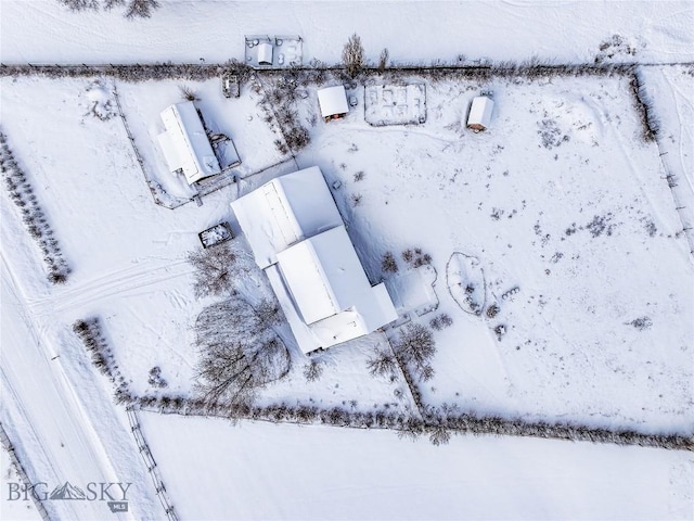 view of snowy aerial view