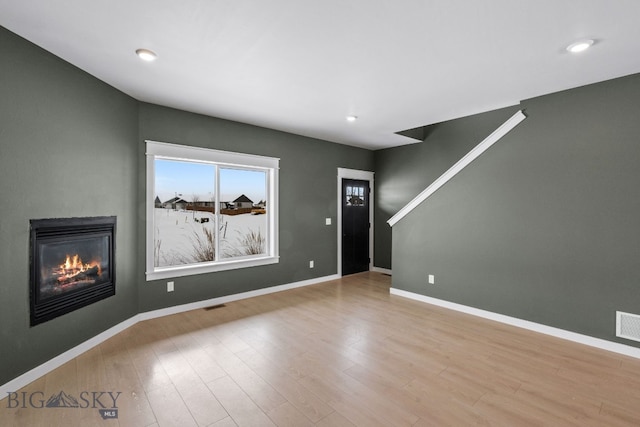 interior space featuring light hardwood / wood-style floors