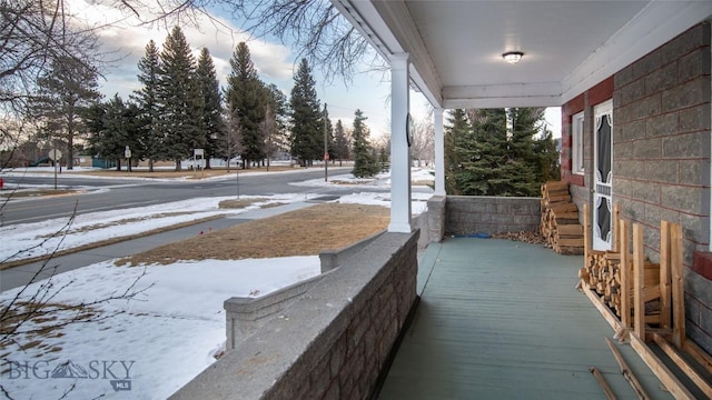 exterior space with covered porch