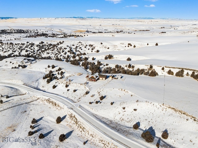 view of snowy aerial view