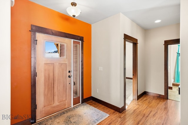 foyer with hardwood / wood-style flooring