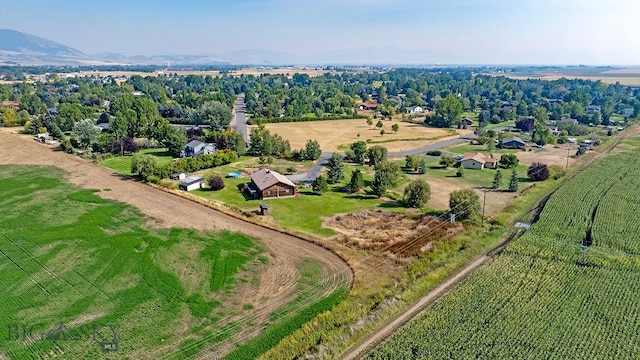 aerial view with a rural view and a mountain view