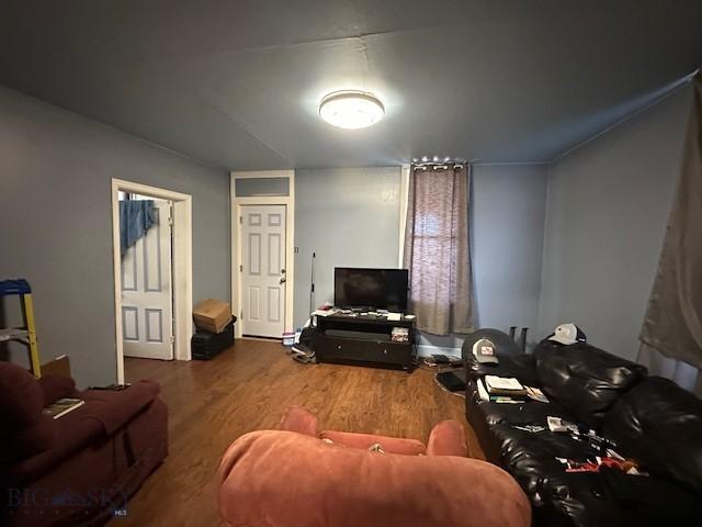 living room with hardwood / wood-style flooring