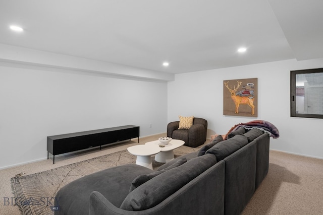 217 W Beall St Unit B, Bozeman, MT 59715 - living room with carpet and recessed lighting