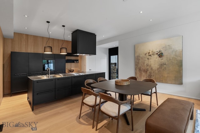 217 W Beall St Unit B, Bozeman, MT 59715 - dining area featuring light wood finished floors and recessed lighting