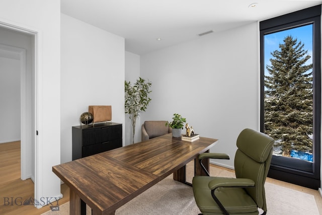 217 W Beall St Unit B, Bozeman, MT 59715 - home office featuring light wood-style flooring and recessed lighting