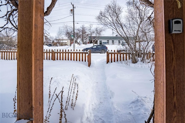 view of snowy yard