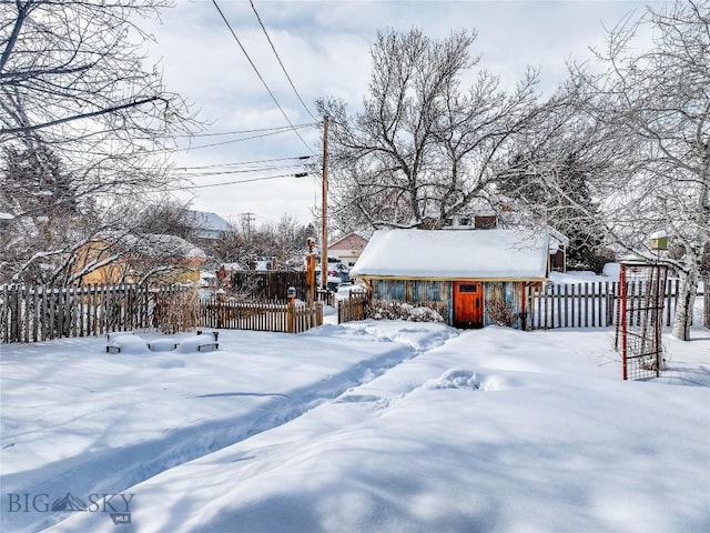 view of snowy yard