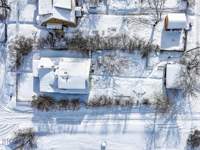 view of snowy aerial view