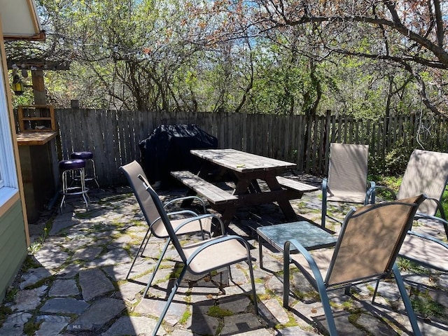 view of patio / terrace with a grill