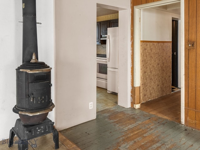 hall featuring dark hardwood / wood-style flooring