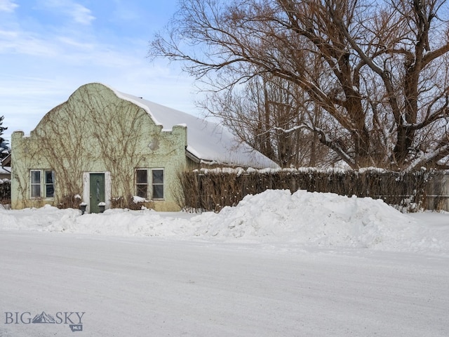 view of snowy exterior