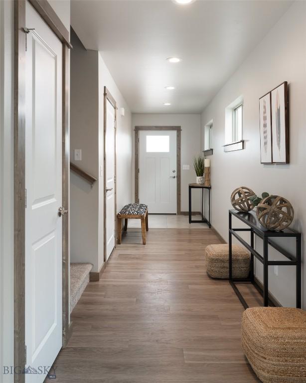 entryway featuring hardwood / wood-style flooring