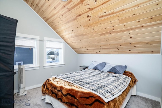 4562 Bembrick St, Bozeman, MT 59718 - carpeted bedroom with baseboards, vaulted ceiling, and wooden ceiling