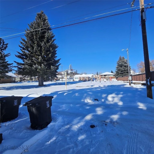 view of snowy yard