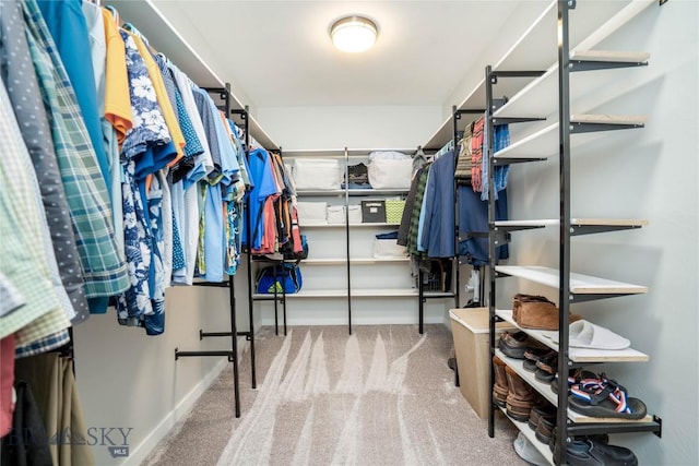 spacious closet with carpet flooring