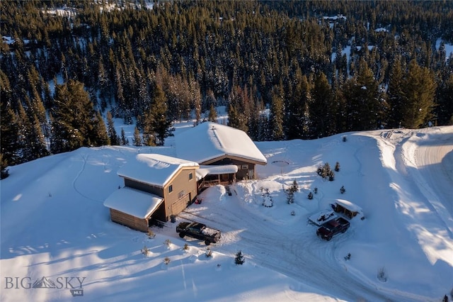 view of snowy aerial view