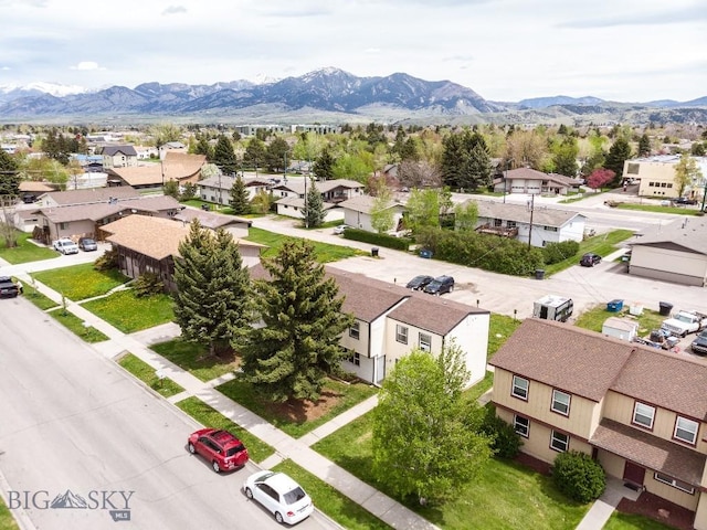 drone / aerial view with a mountain view