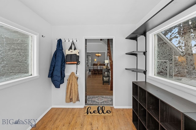 interior space with light wood-type flooring