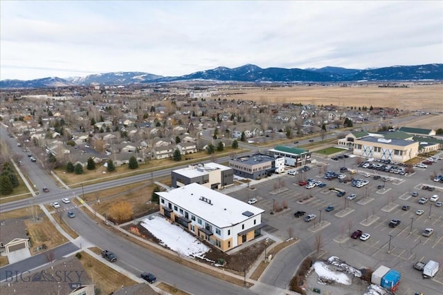 aerial view featuring a mountain view