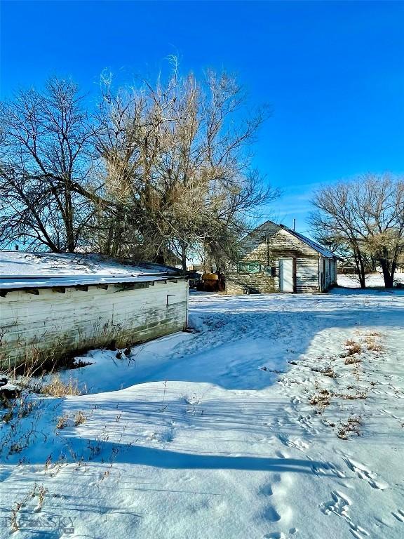 view of snow covered pool