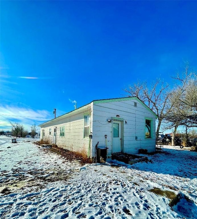 view of snowy exterior