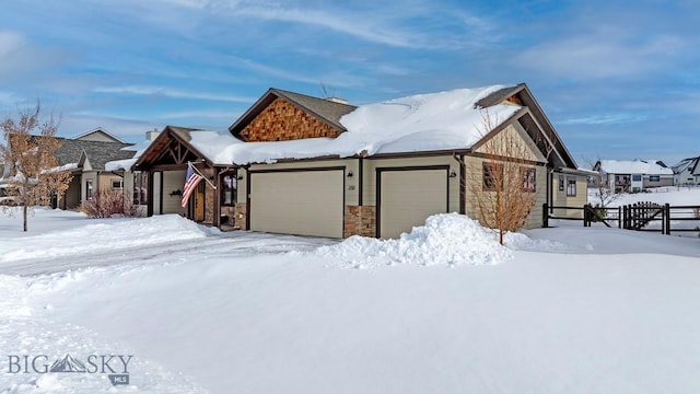 view of front of home featuring a garage