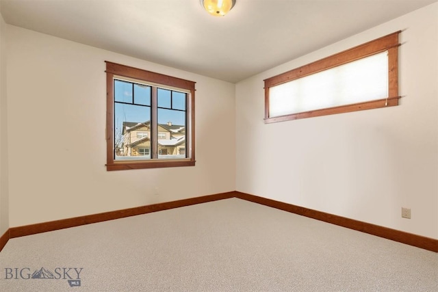 carpeted empty room featuring a wealth of natural light