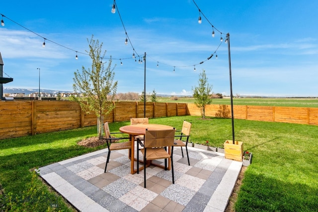 3057 S 31st Ave, Bozeman, MT 59718 - fenced backyard with outdoor dining area and a patio