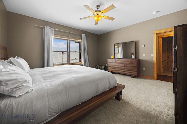 160 Hilltop Vis, Three Forks, MT 59752 - bedroom featuring carpet, a ceiling fan, and baseboards