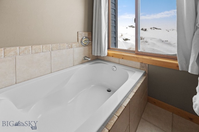 full bathroom with a garden tub