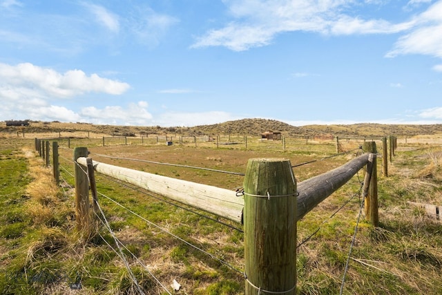 view of road with a rural view