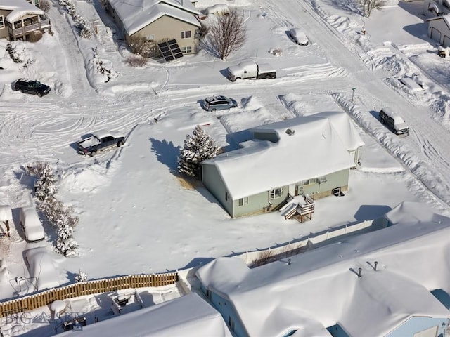 view of snowy aerial view