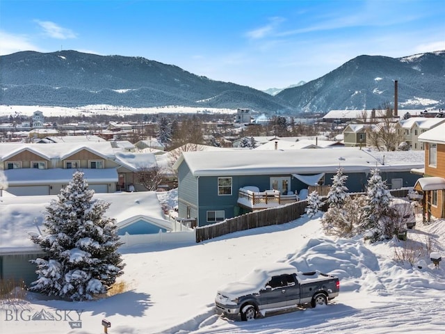 mountain view with a residential view