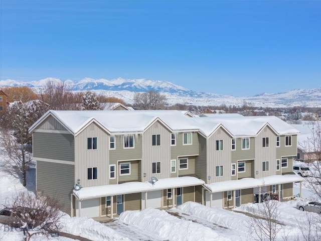 exterior space featuring a mountain view