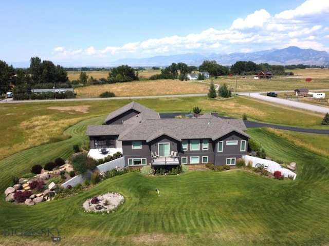 aerial view featuring a mountain view