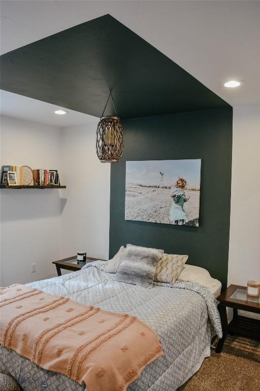 bedroom with recessed lighting