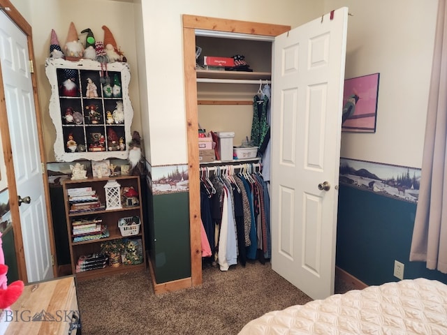 carpeted bedroom featuring a closet