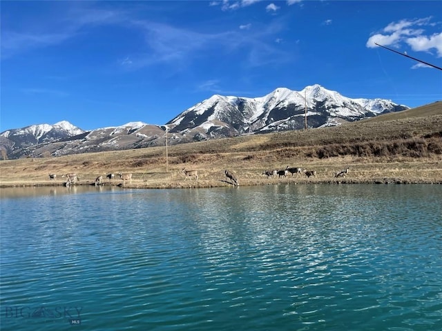 view of water feature with a mountain view