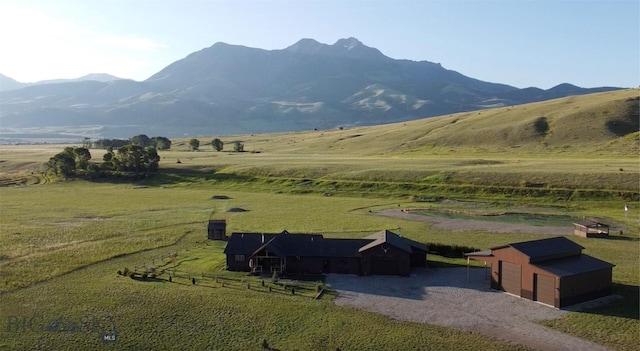 view of mountain feature featuring a rural view