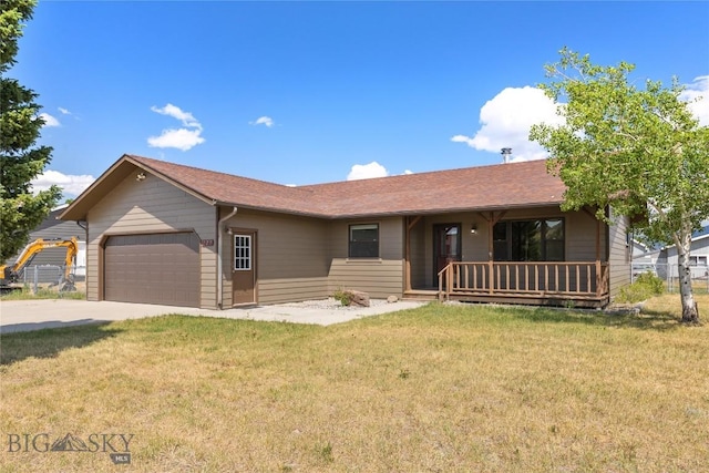 727 Mirza Way, Ennis, MT 59729 - single story home with a garage, covered porch, concrete driveway, and roof with shingles