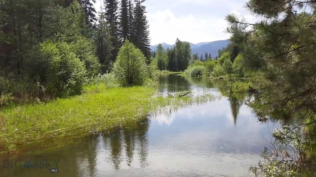 7385 Mt Highway 83, Condon, MT 59826 - water view featuring a forest and a mountain backdrop