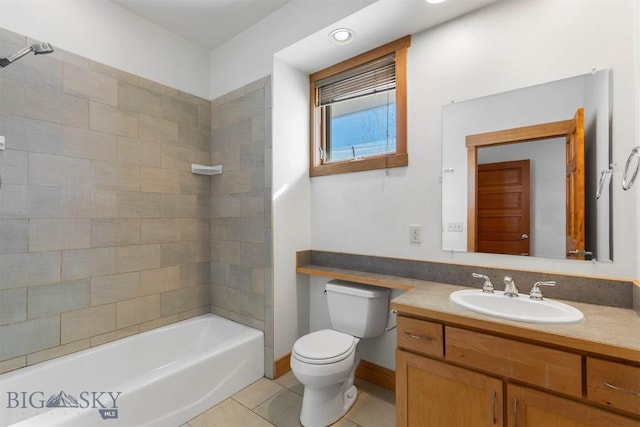 1281 Stoneridge Unit A, Bozeman, MT 59718 - full bathroom with tile patterned flooring, vanity, and shower / bath combination