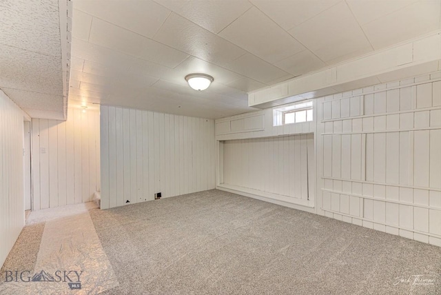 700 4th, Deer Lodge, MT 59722 - basement featuring wood walls and carpet